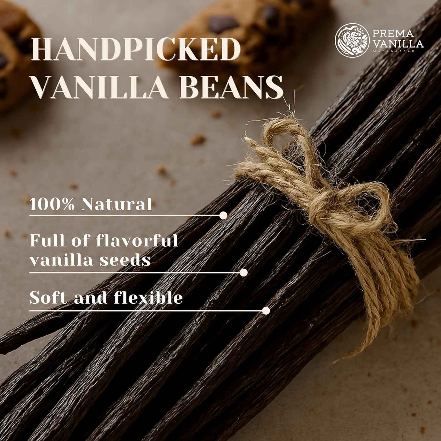 PREMA VANILLA Madagascar Bourbon Vanilla Beans – Premium Pantry Upgrade for Gourmet Chefs, Grade A Pods