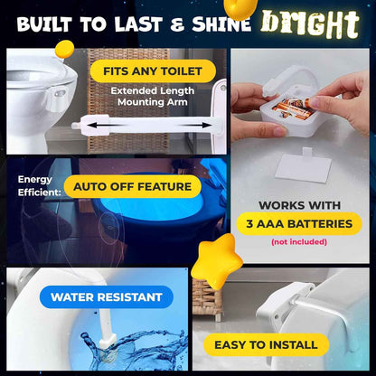 LooLume Toilet Night Light – Motion Activated Bathroom Light, No Flame, No Switch Needed