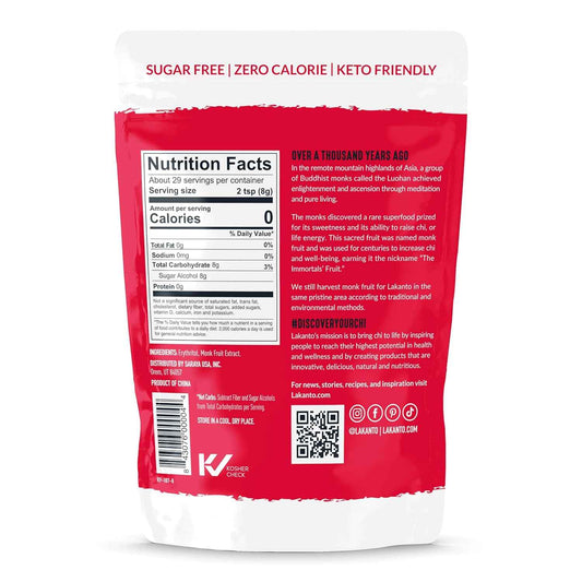 Lakanto Classic Monk Fruit Sweetener with Erythritol – Zero Calorie Sugar Replacement for Mindful Keto Wellness Routines
