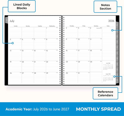 Blue Sky 2026-2027 Weekly & Monthly Planner, Family-Friendly Back-to-School Supply for Middle School and High School Teens
