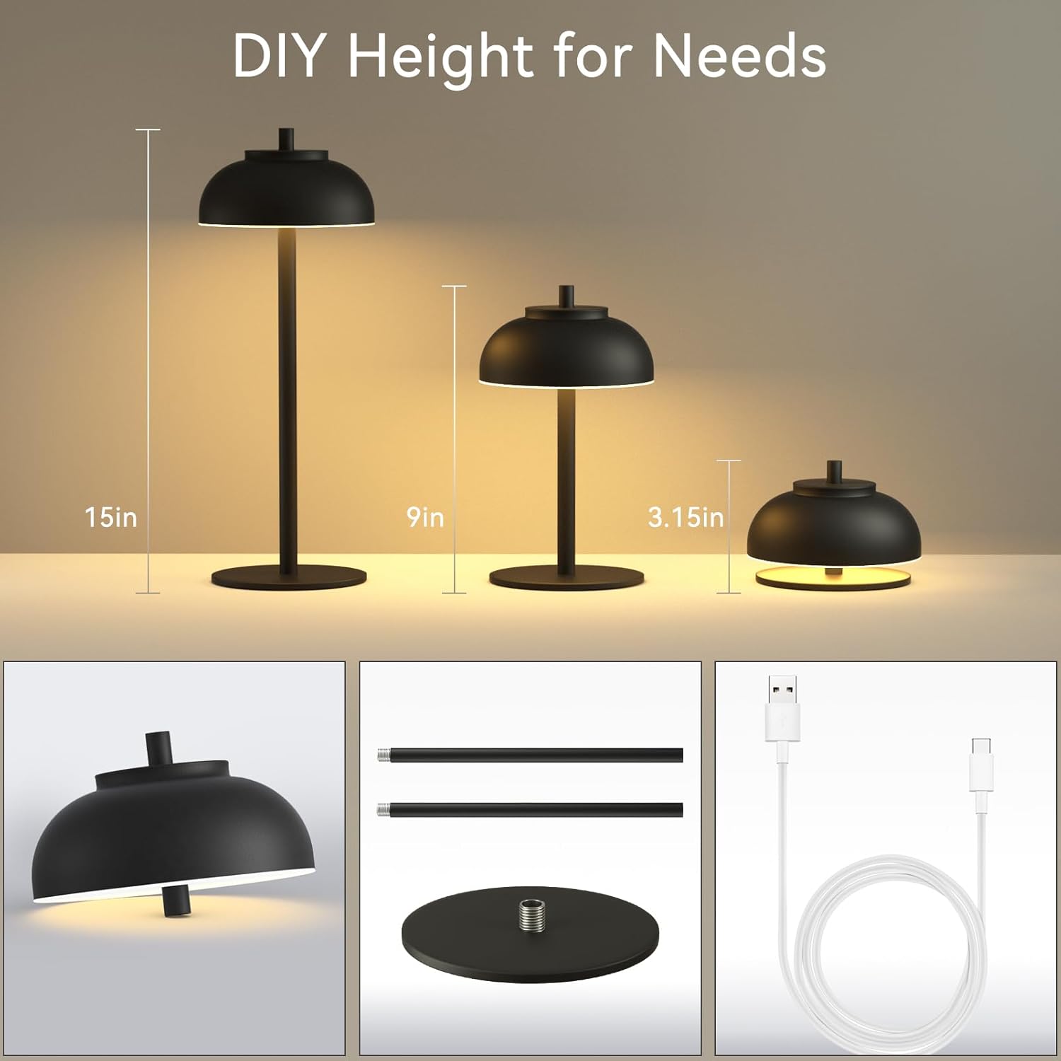 Moragin 2-Pack Minimalist Cordless Table Lamps – Clean-Line Rechargeable Lamps for Clutter-Free Living