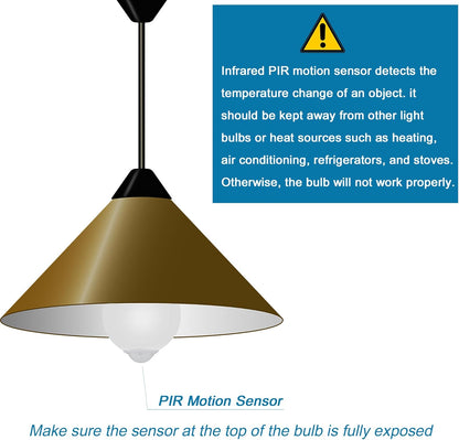 Motion Sensor Light Bulbs – Child & Pet Safe Auto Shutoff Lighting for Bedroom, Hallway, Nursery