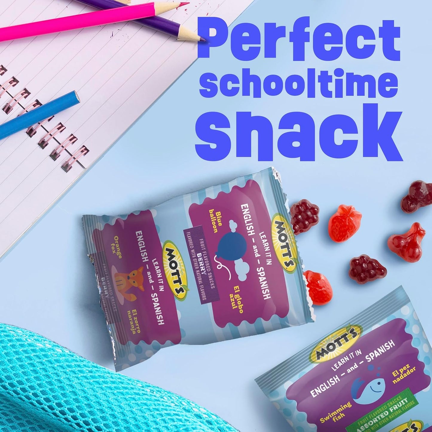 Mott's Fruit Flavored Snacks – Lunch Box Snack for School-Age Kids, Gluten Free 22 Pouch Value Pack