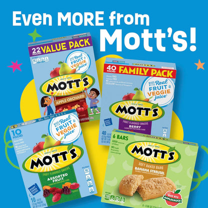 Mott's Fruit Flavored Snacks – Lunch Box Snack for School-Age Kids, Gluten Free 22 Pouch Value Pack