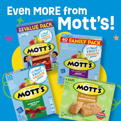Mott's Halloween Fruit Snacks for Fall Outings – Portable Apple Orchard and Corn Maze Snack, 40 Pouch Family Pack