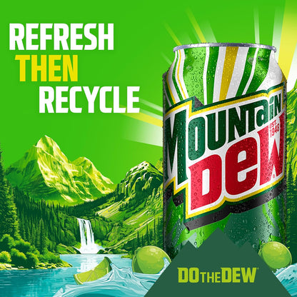 Mountain Dew Mini Cans 7.5oz 10-Pack – Portable Soda for Camping Trips and Picnic Coolers