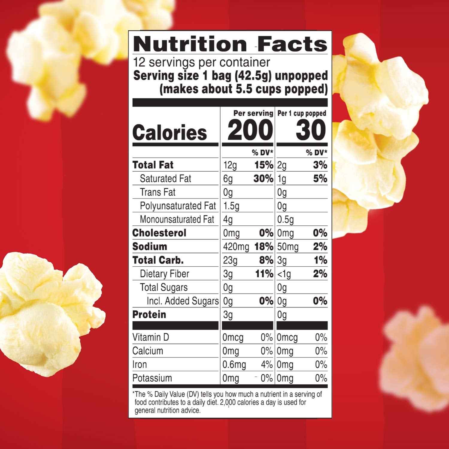 Orville Redenbacher's Movie Theater Butter Popcorn Mini Bags – Thoughtful Care Package Gift for Mom and Her Family, 12 Single-Serve Bags