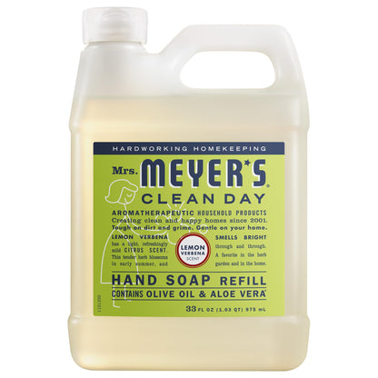 MRS. MEYER&amp;#39;S CLEAN DAY Hand Soap Refill, Lemon Verbena Scent, 33 Fl Oz Bottle