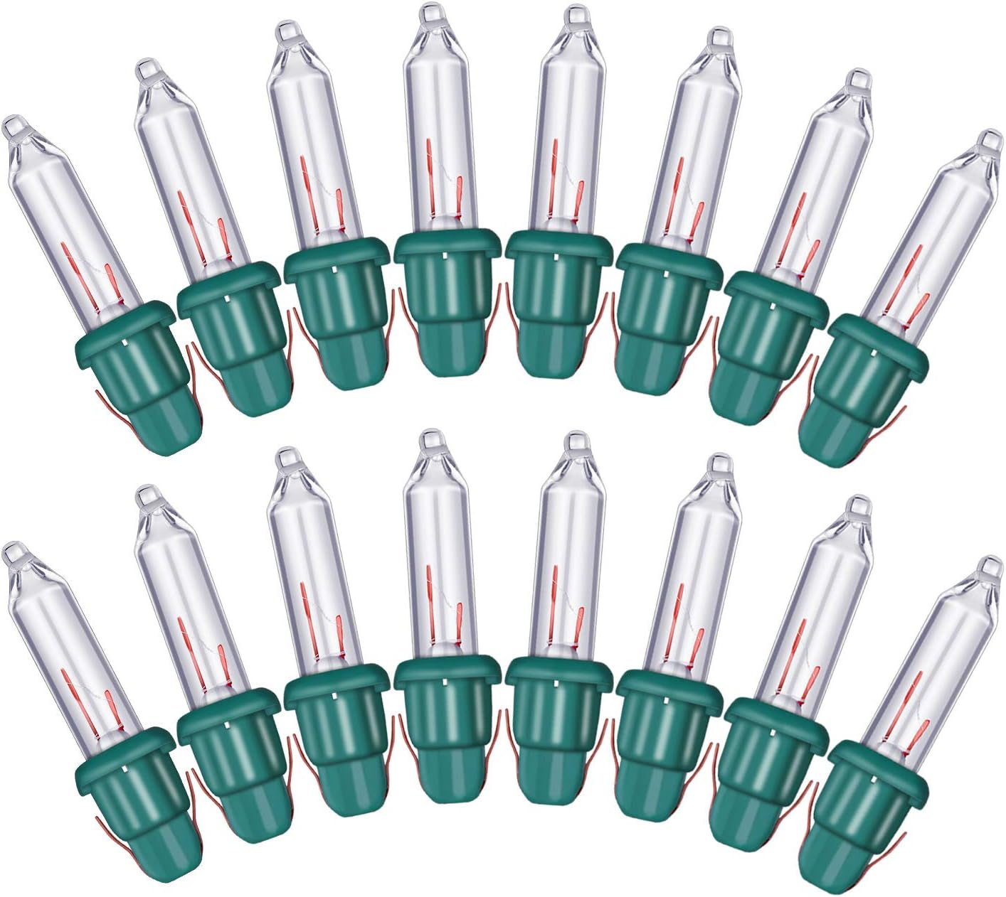 Mudder Mini Incandescent Replacement Bulbs – Cozy Christmas Tree Decor for Living Room Holiday Ambiance, Clear and Green Glass