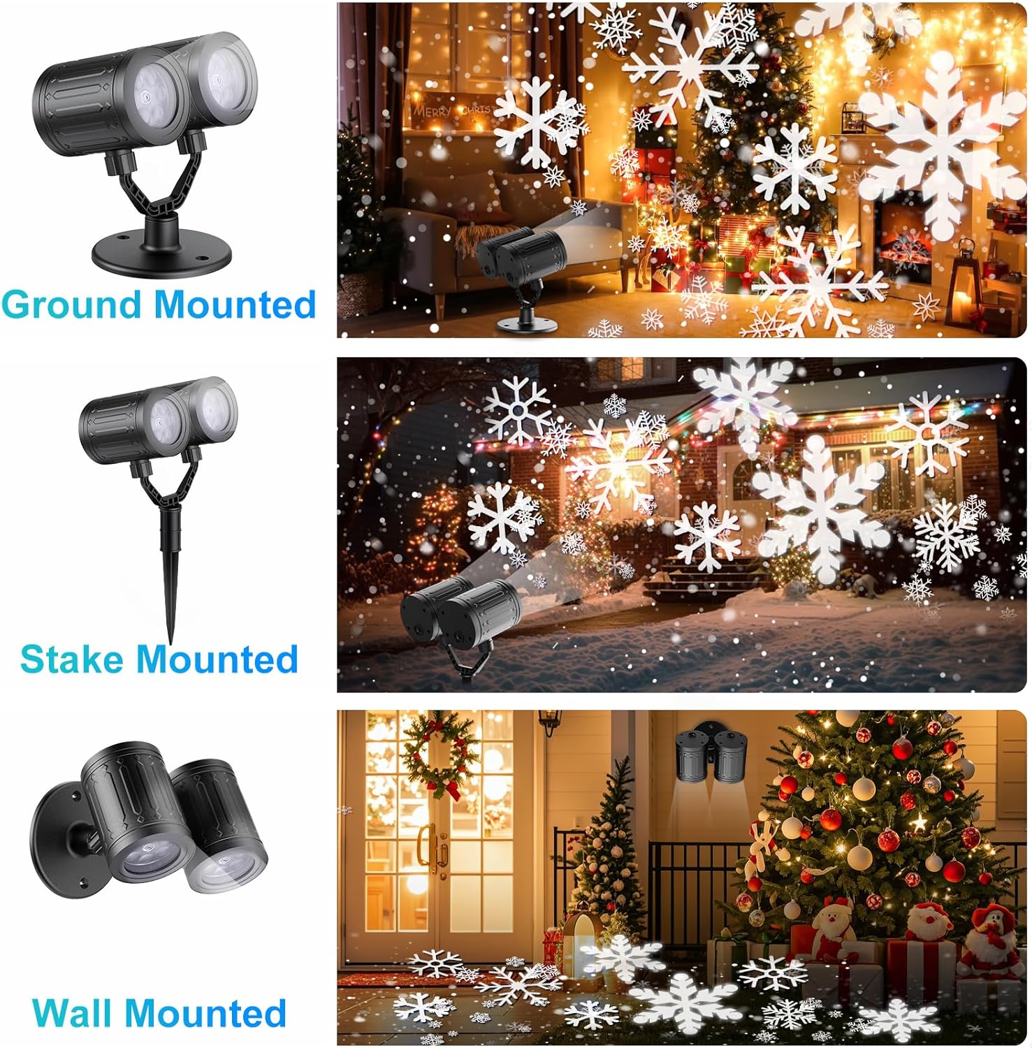 MuliVid Snowflake Projector Lights – Thoughtful Christmas Gift for Parents and Neighbors Who Love Holiday Decorating