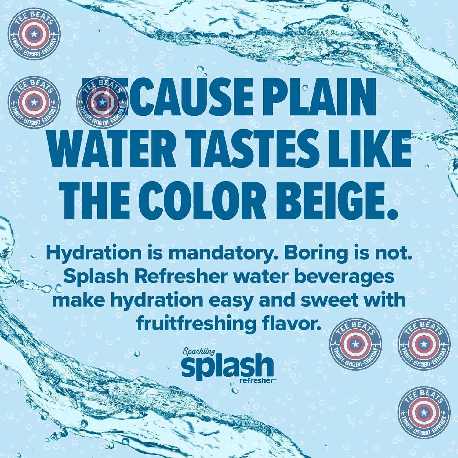 Splash Refresher Sparkling Water – Portable Picnic Beverage, Electrolyte Hydration for Outdoor Dining