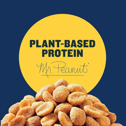 PLANTERS Honey Roasted Peanuts Plant Based Protein Snack for Adults, Home Office Pantry Jar, 16oz