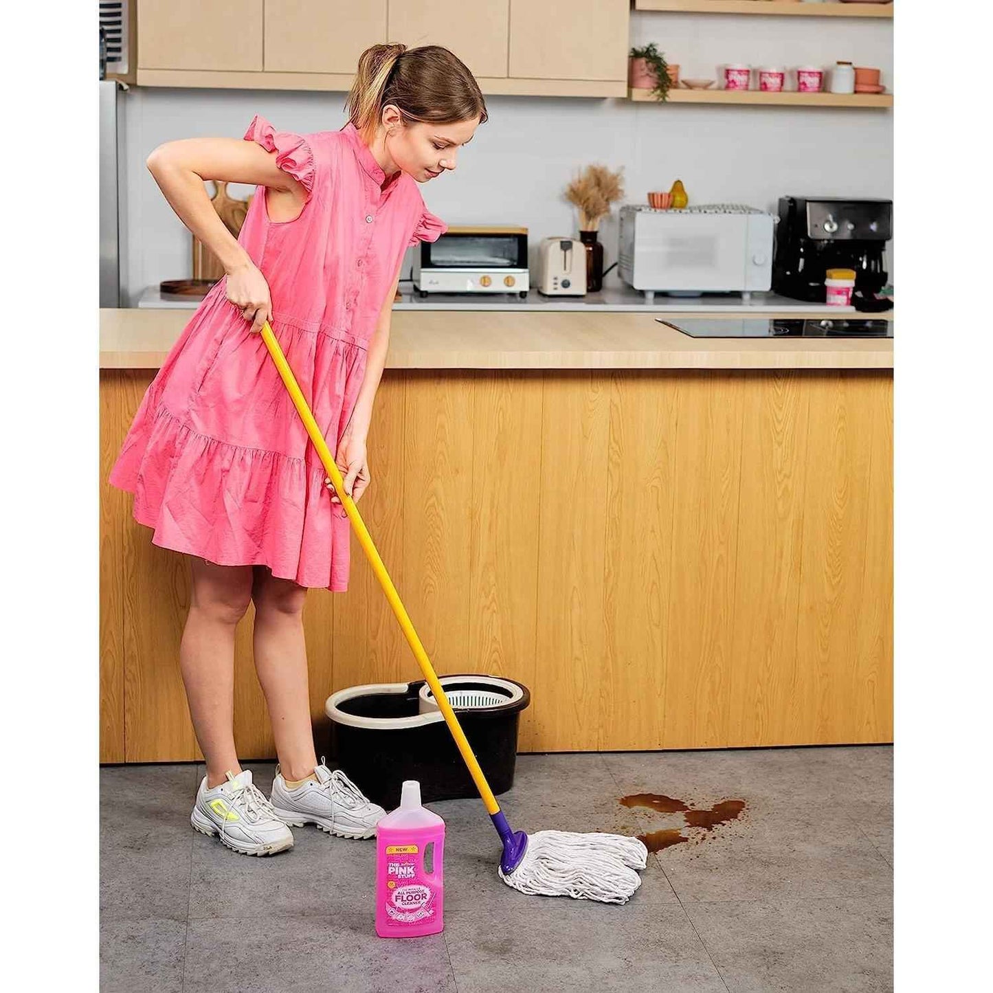 The Pink Stuff Miracle All Purpose Floor Cleaner – Gentle Pet and Kid Safe Floor Wash for Worry Free Daily Mopping