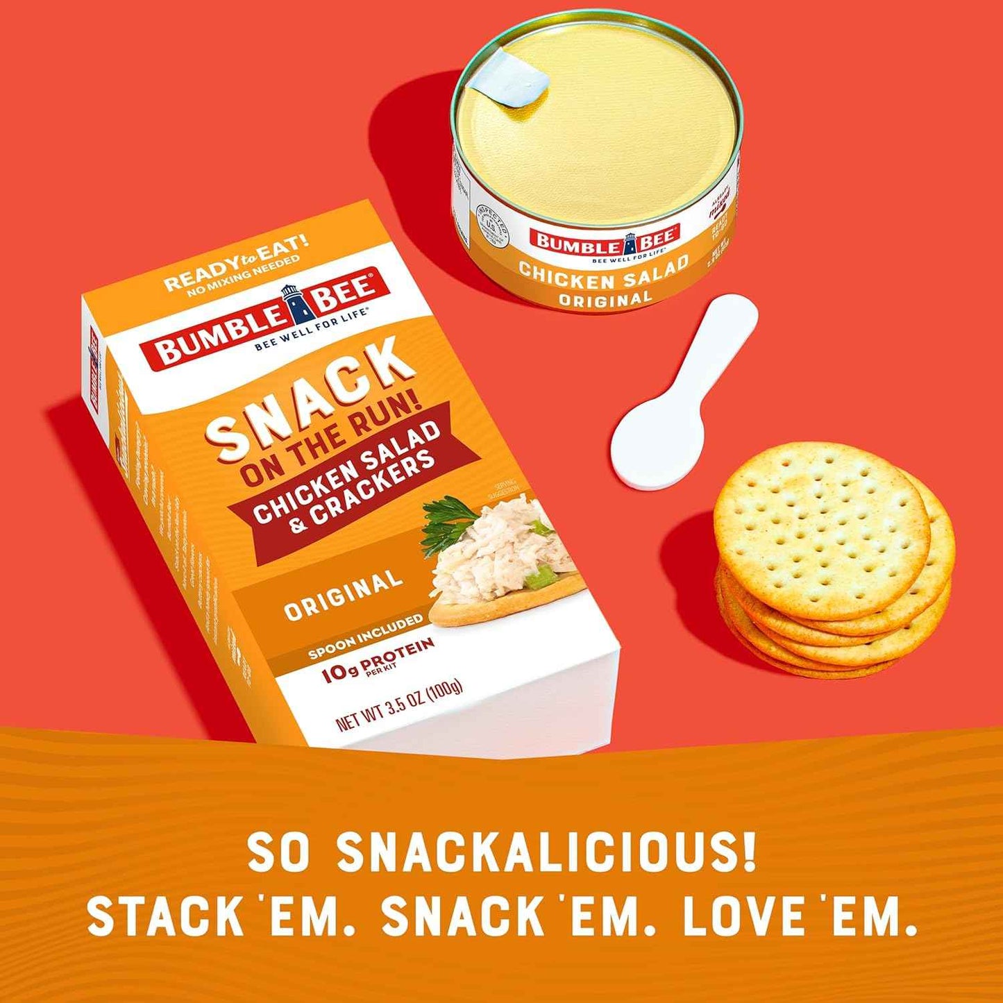 Bumble Bee Snack on the Run Chicken Salad Kit – Shelf-Stable Lunch for Bike Paths and Road Trips, No Refrigeration Needed