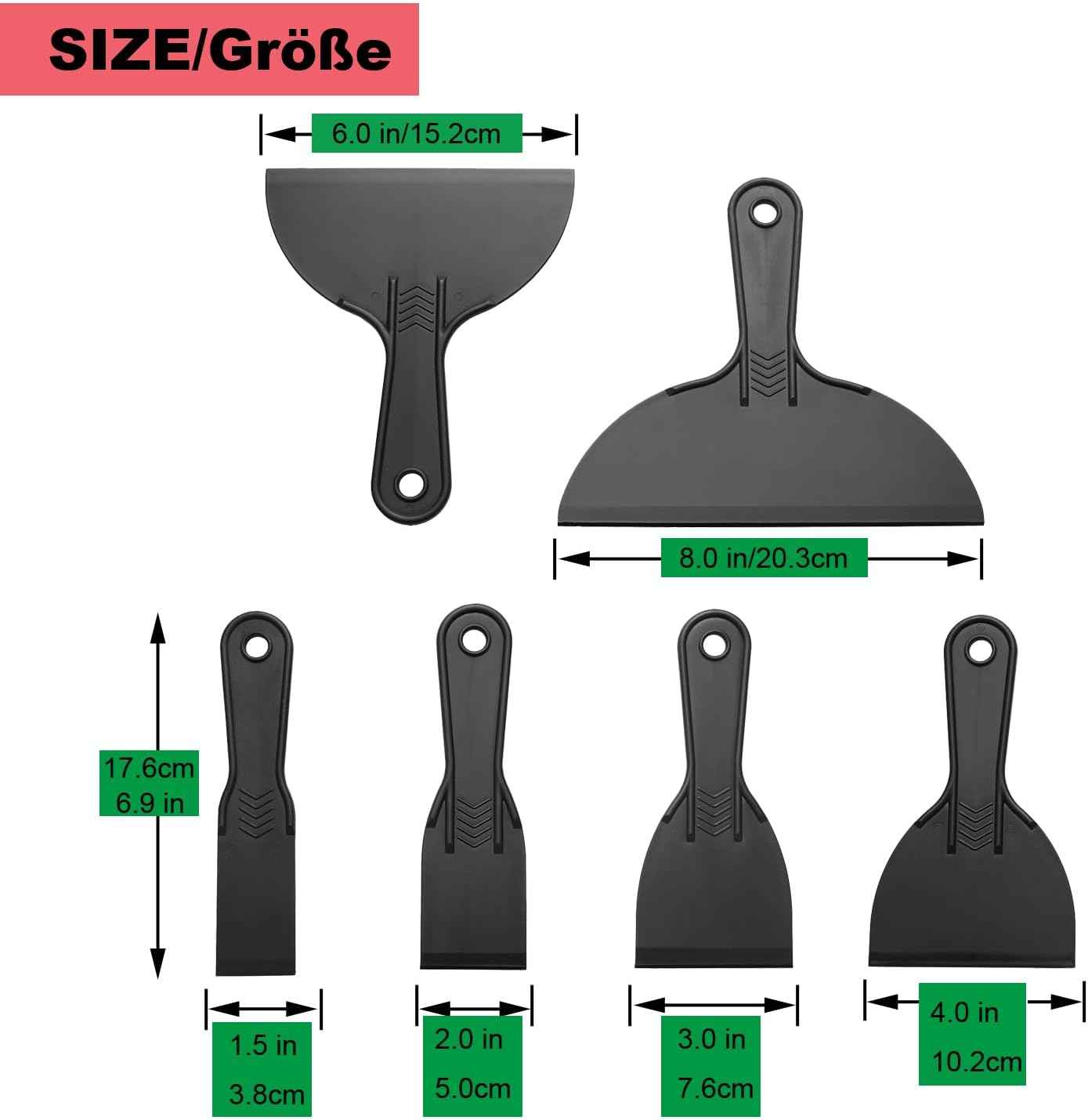 Putty Knife 6 Pack – Thoughtful Housewarming Gift for New Homeowners, Flexible Wall Repair Scraper Set