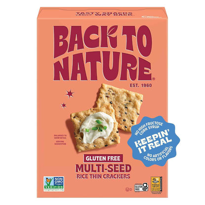 Back to Nature Gluten Free Rice Thins – Durable Resealable Snack for Camping Trips, Picnics, and Open-Air Entertaining