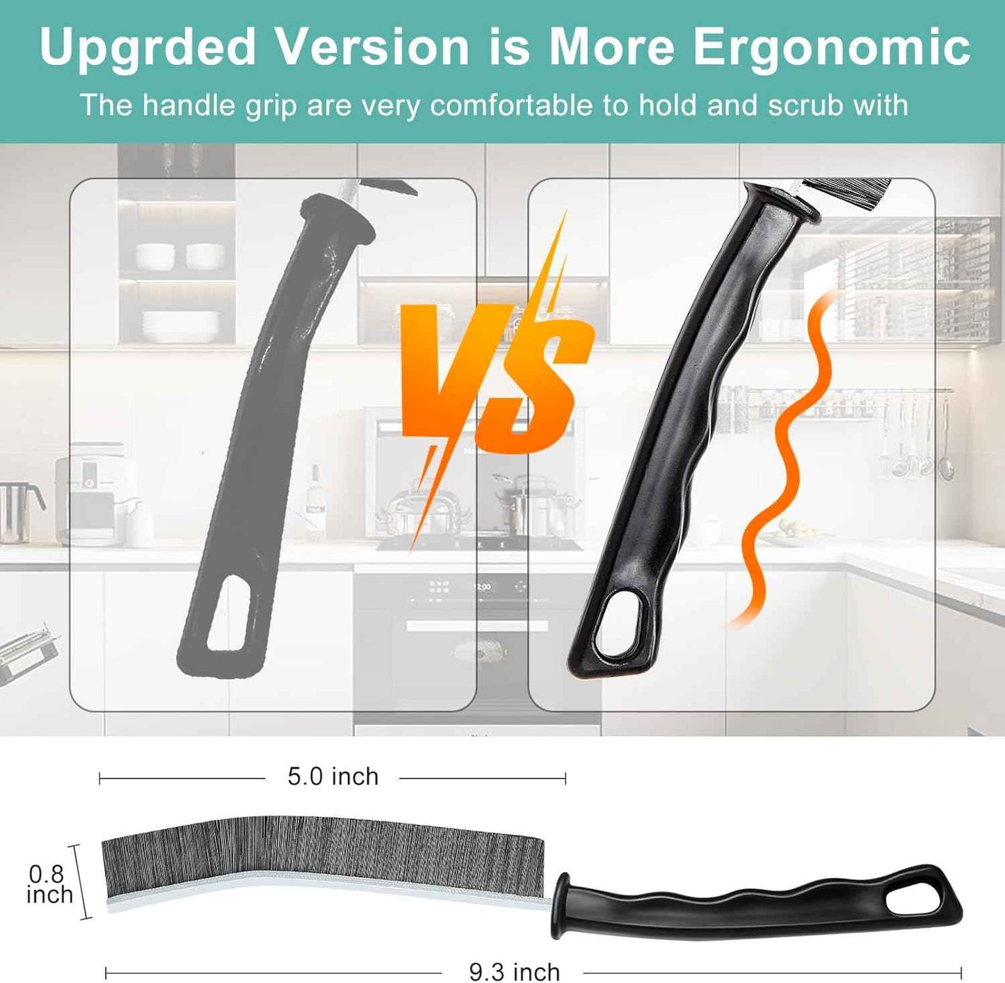 ECOZAY Hard-Bristled Gap Brush – Living Space Upgrade for Sparkling Tile Seams and Window Tracks