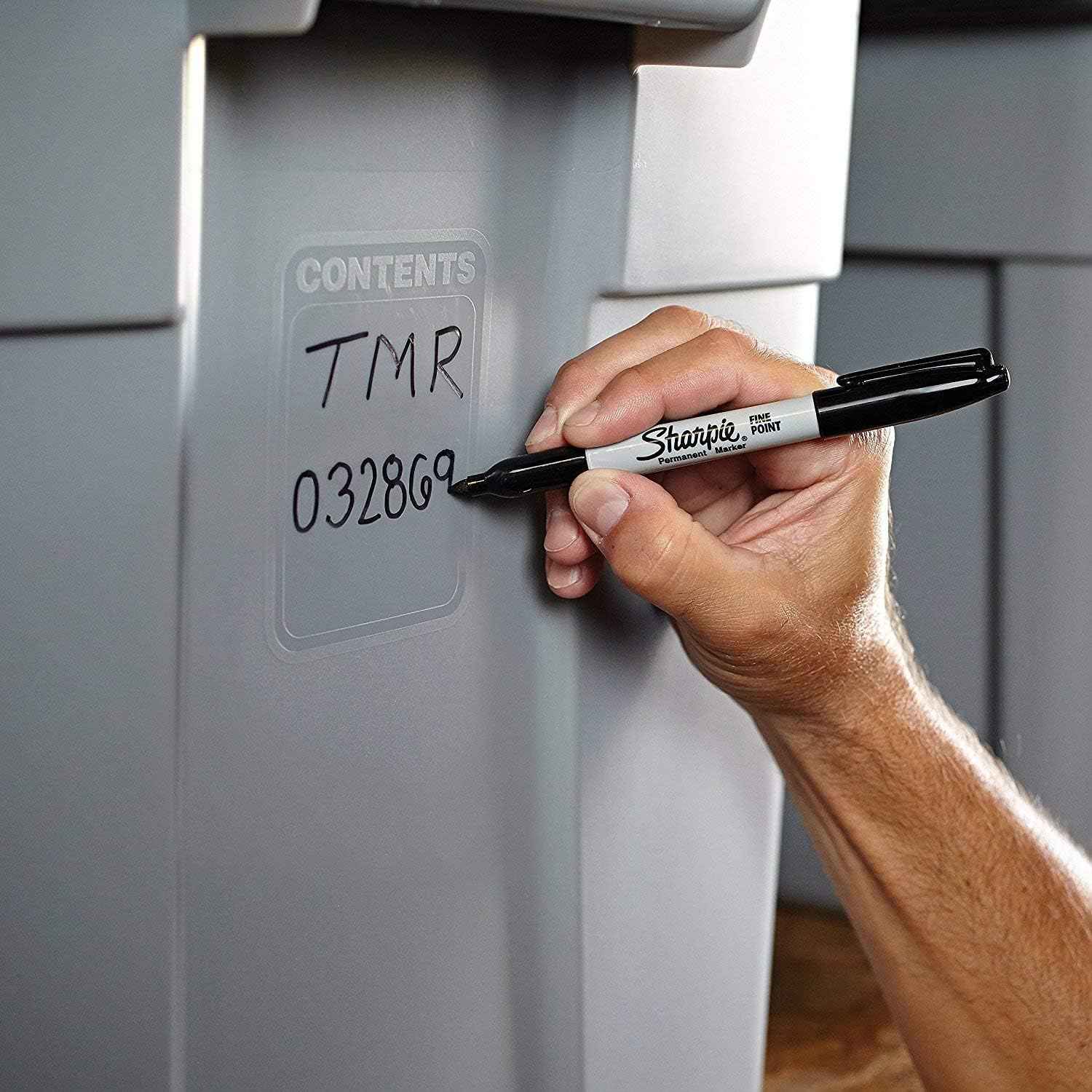 Sharpie Permanent Markers Fine Point Black – Home Office Labeling Essential for Files, Bins & Notebooks