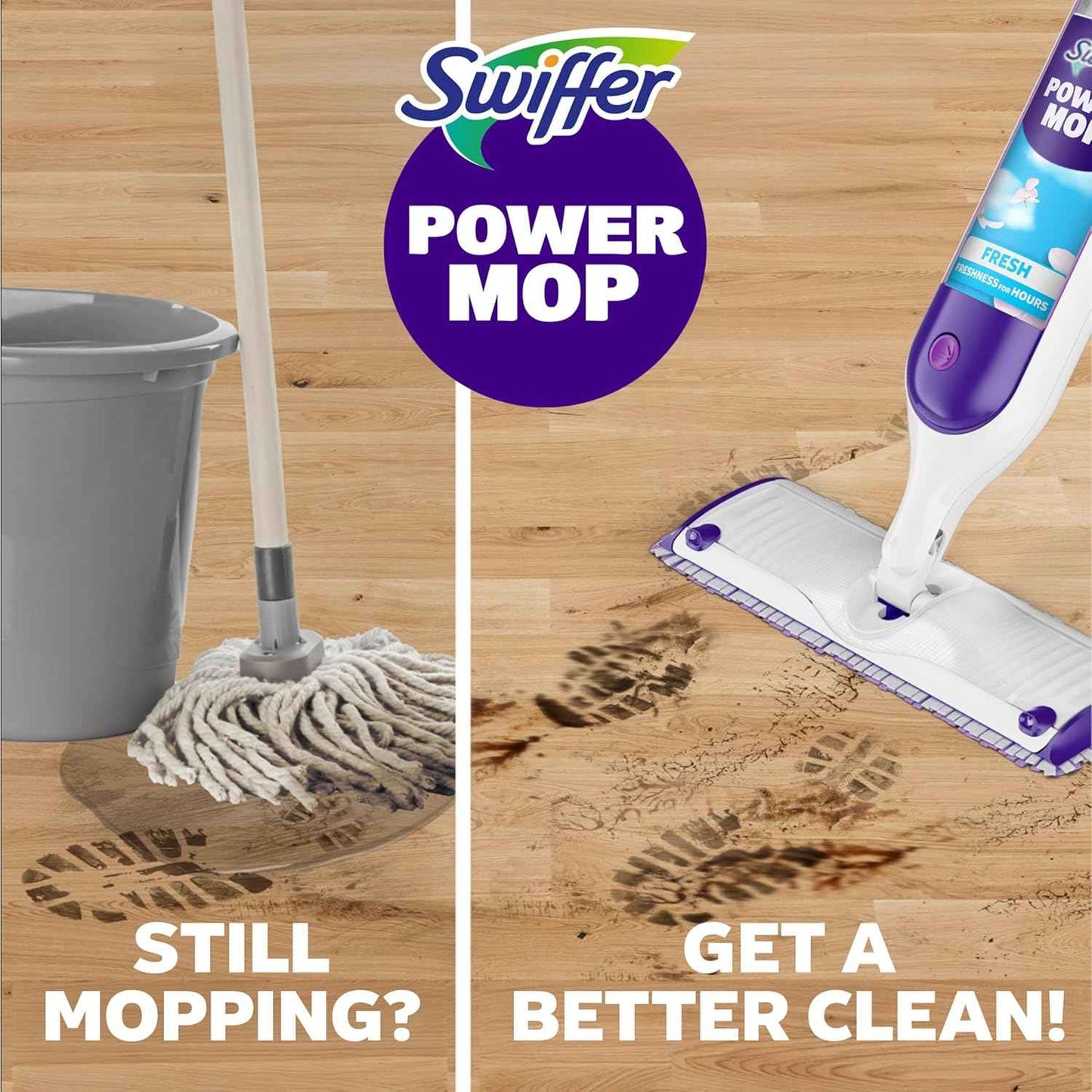 Swiffer PowerMop Multi-Surface Mop Kit for Living Room Aesthetic, Sleek Cordless Design with Fresh Scent