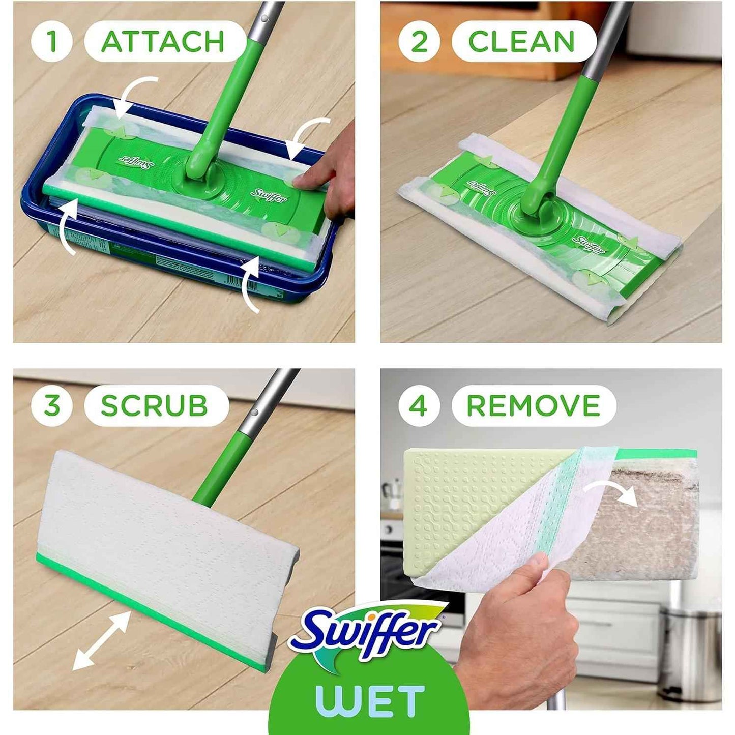 Swiffer Sweeper Lavender Mop Refills – Aromatherapy Floor Reset for the Bathroom and Bedroom Wind-Down, Febreze Scented Wet Cloths, 32 Count