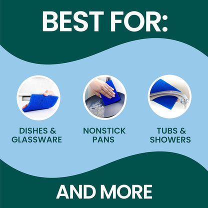 multi-surface versatility covering dishes, countertops, tubs, and showers