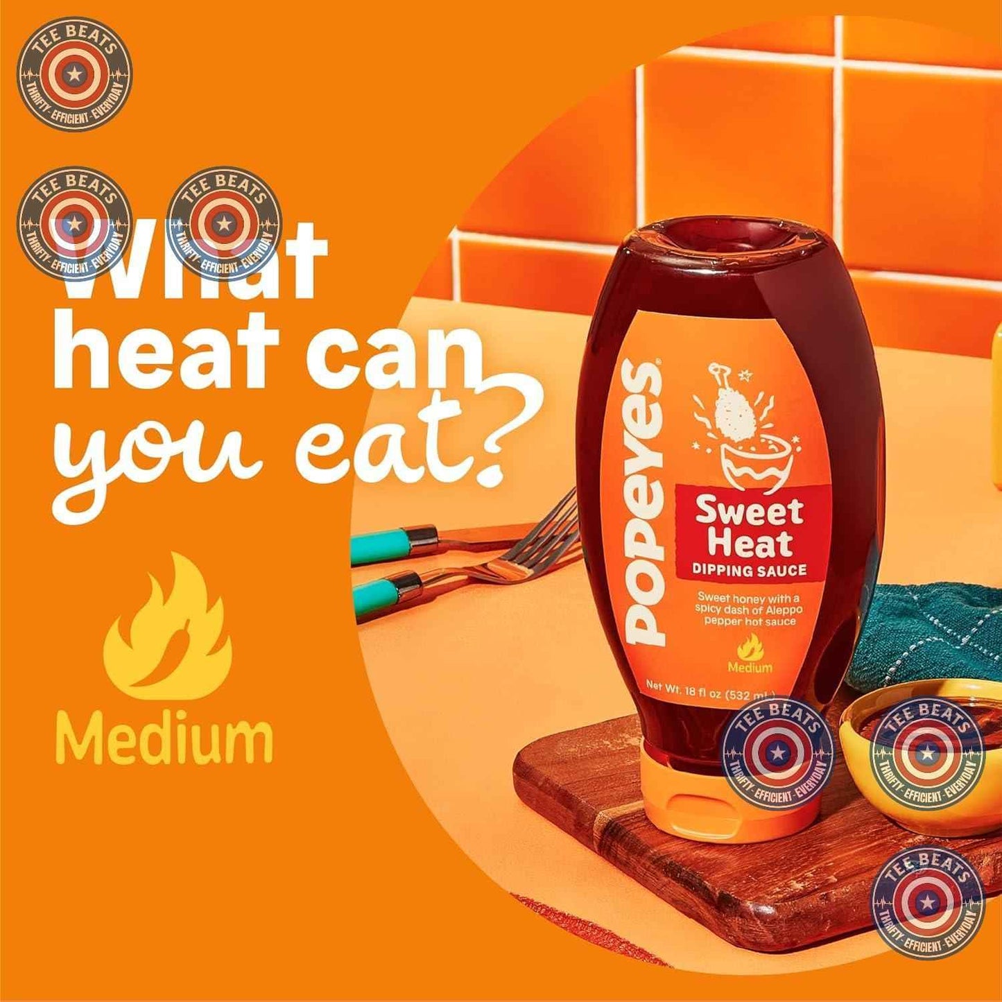 Popeyes Sweet Heat Dipping Sauce – Portable Dipping Sauce for Camping, Picnics, and Backyard Cookouts