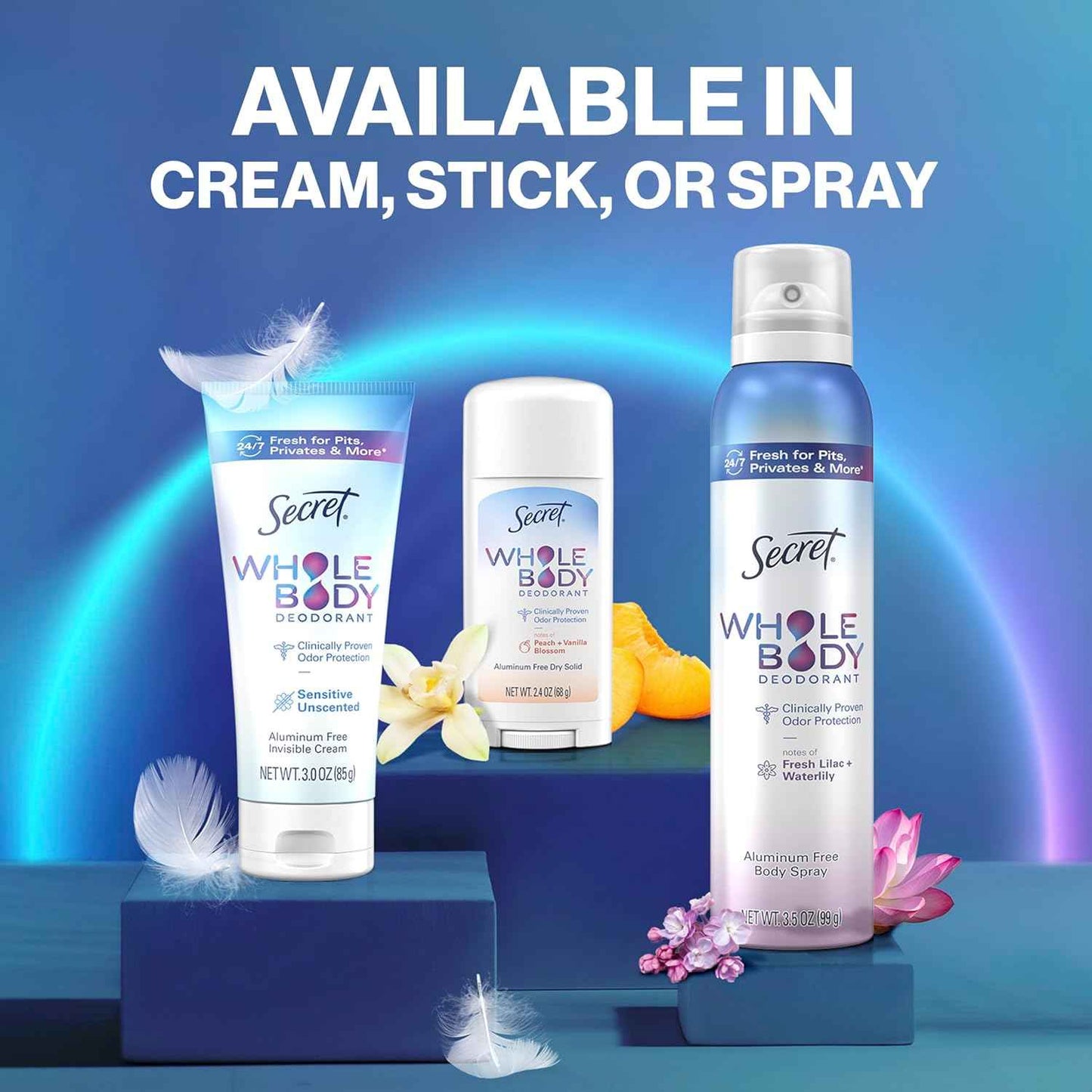 Secret Whole Body Deodorant Spray for Women – Thoughtful Birthday Gift for Her with 72 HR Odor Protection and Aluminum-Free Formula, 3.5oz