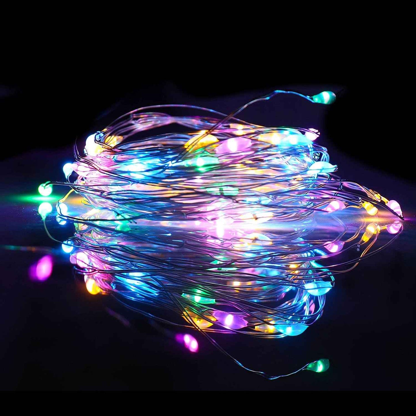 Mandiq 4 Pack Waterproof Fairy Lights Battery Operated, 10ft Silver Wire String Lights for Patio and Outdoor Dining Setup