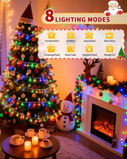 BZBANRN 1200 LED String Lights Plug in, 8 Modes Waterproof Fairy Lights for Pergola, RV Awning, and Outdoor Dining