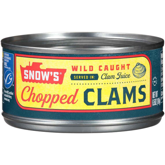 Snow's Ocean Chopped Clams 51 oz Can - High-Volume Pantry Stock for Commercial Kitchen Efficiency