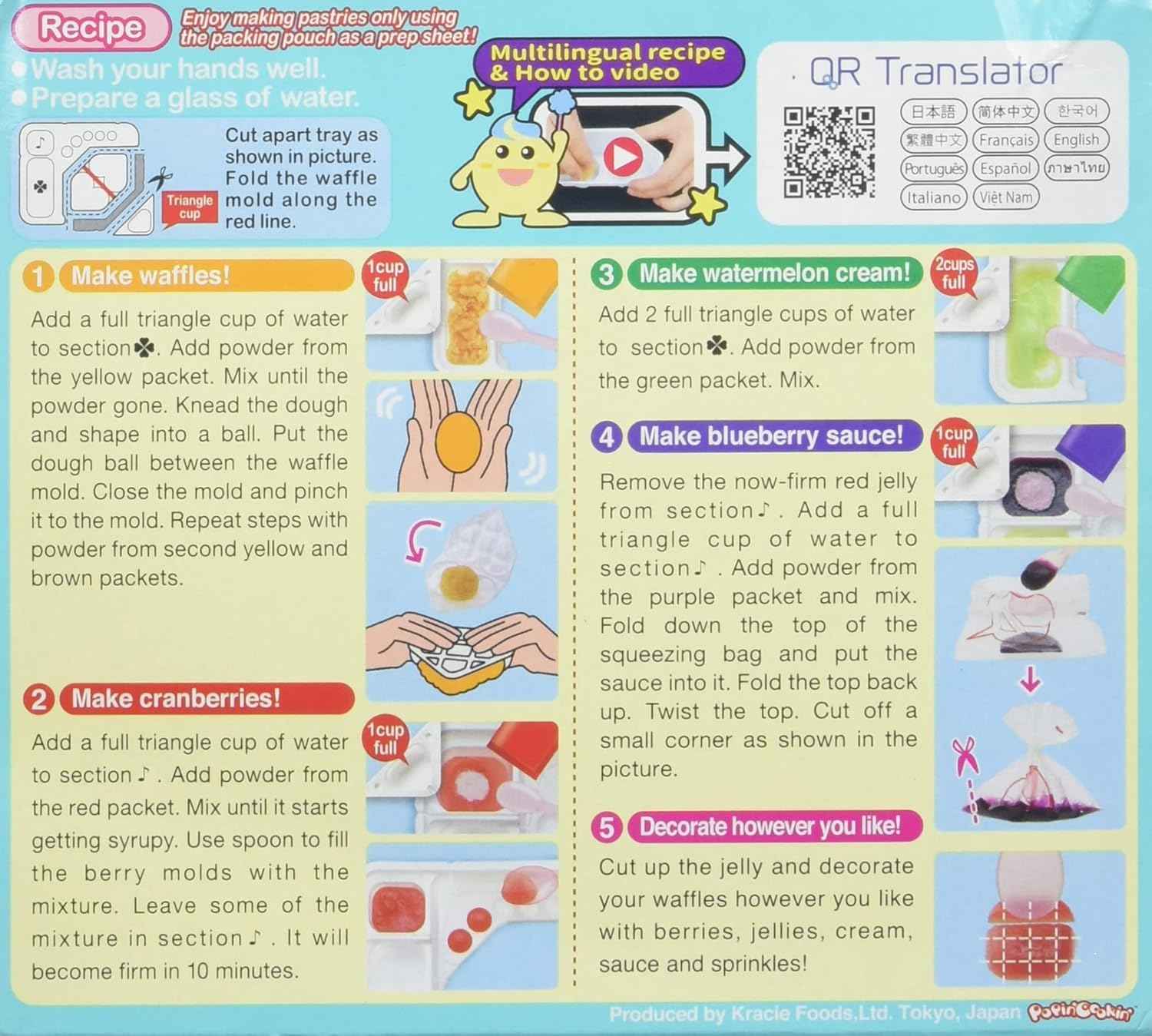 Kracie Popin' Cookin' Waffle DIY Candy Kit – Unique Birthday Gift for Kids Who Love Crafts