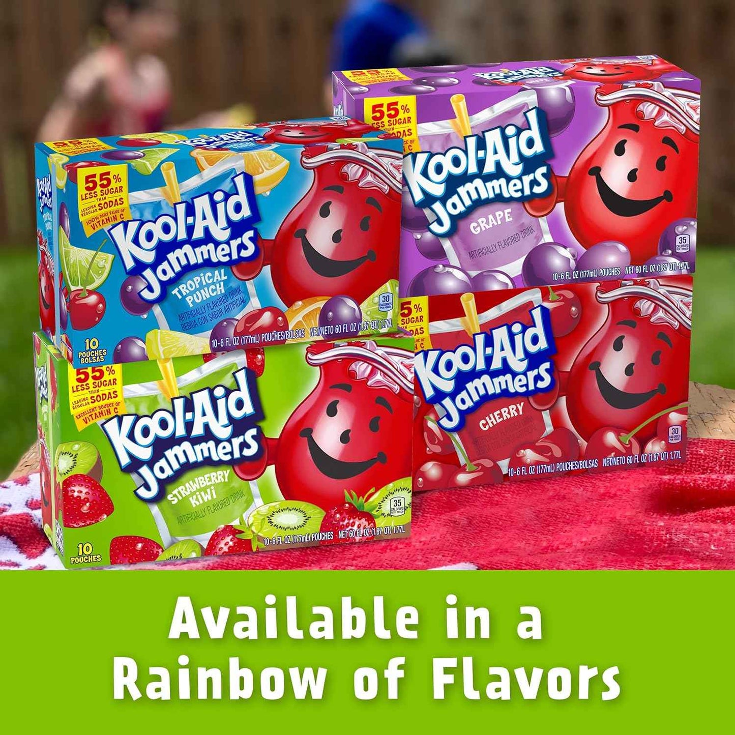 Kool-Aid Jammers Kids Drink Pouches – Easy-Open Lunchbox Beverage for School and Home, 10 ct Box