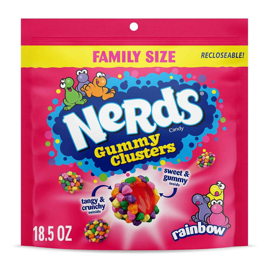 NERDS Juicy Gummy Clusters – Portable Road Trip and Car Cup Holder Snack for Outdoor Adventures, 7.15 oz