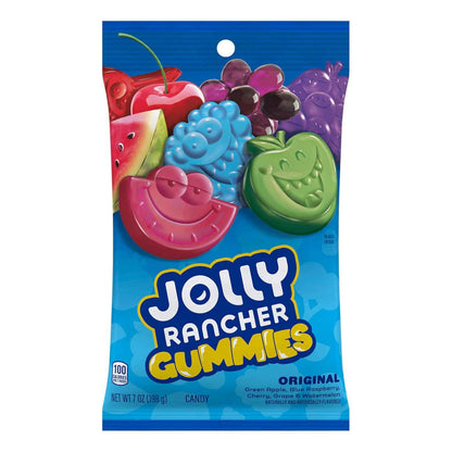 JOLLY RANCHER Gummies Assorted Fruit Flavored Candy Bag – Five-Flavor Assortment for Kids' Snack Drawer, Car Cup Holders, and Car Trips