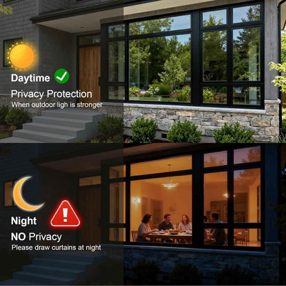 CozyPrivacy One Way Window Film – Bedroom Decor Tint, Daytime Privacy Without Curtains