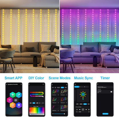 music and microphone sync mode for sound-reactive lighting