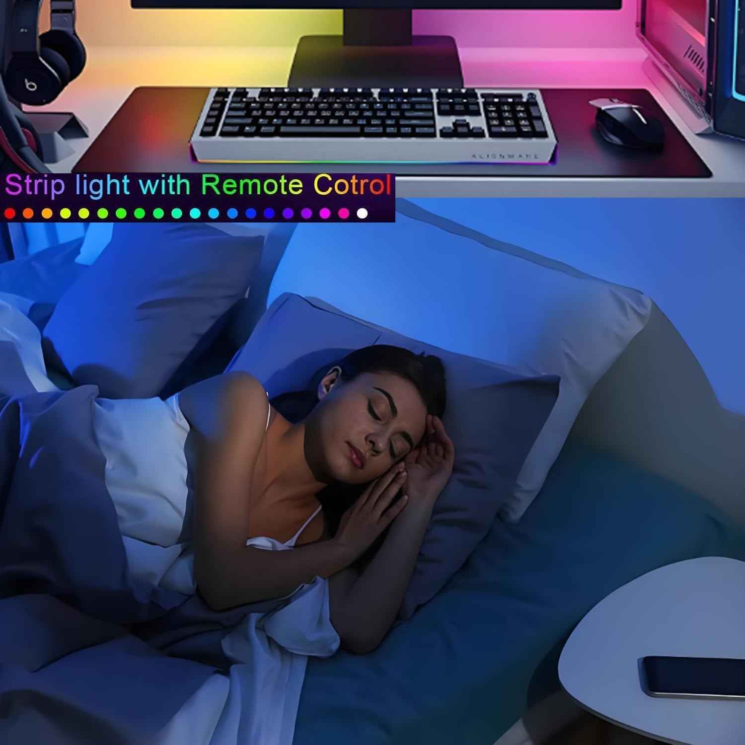 [Brand Name] Flameless LED Strip Light – Safe Alternative to Candles, Cool Touch Bedroom Lighting