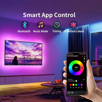 KSIPZE RGB LED Strip Lights for TV – Living Room Backlight for 32"–75" TVs, Music Sync Ambient Decor