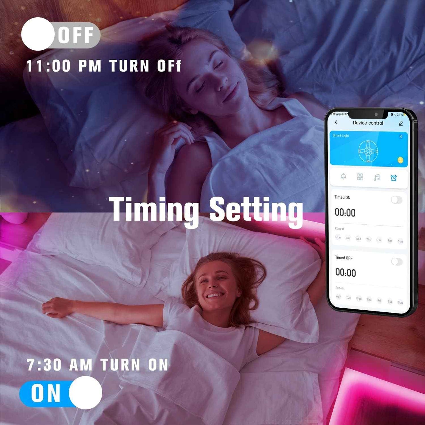 DAYBETTER Smart LED Strip Lights 200ft – Cool-to-Touch Bedroom Lighting for Daughters Room and Playroom with 16 Million Colors