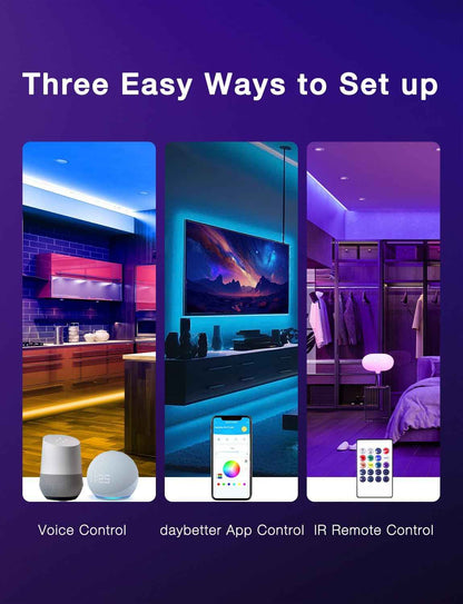 DAYBETTER LED Strip Lights Housewarming Gift – 16 Million Color WiFi Smart Light with Music Sync for Any Room