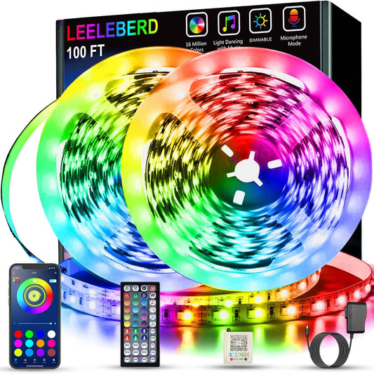 [Brand] LED Strip Lights – 100ft Music Sync RGB Bedroom Decor with 16 Million Colors