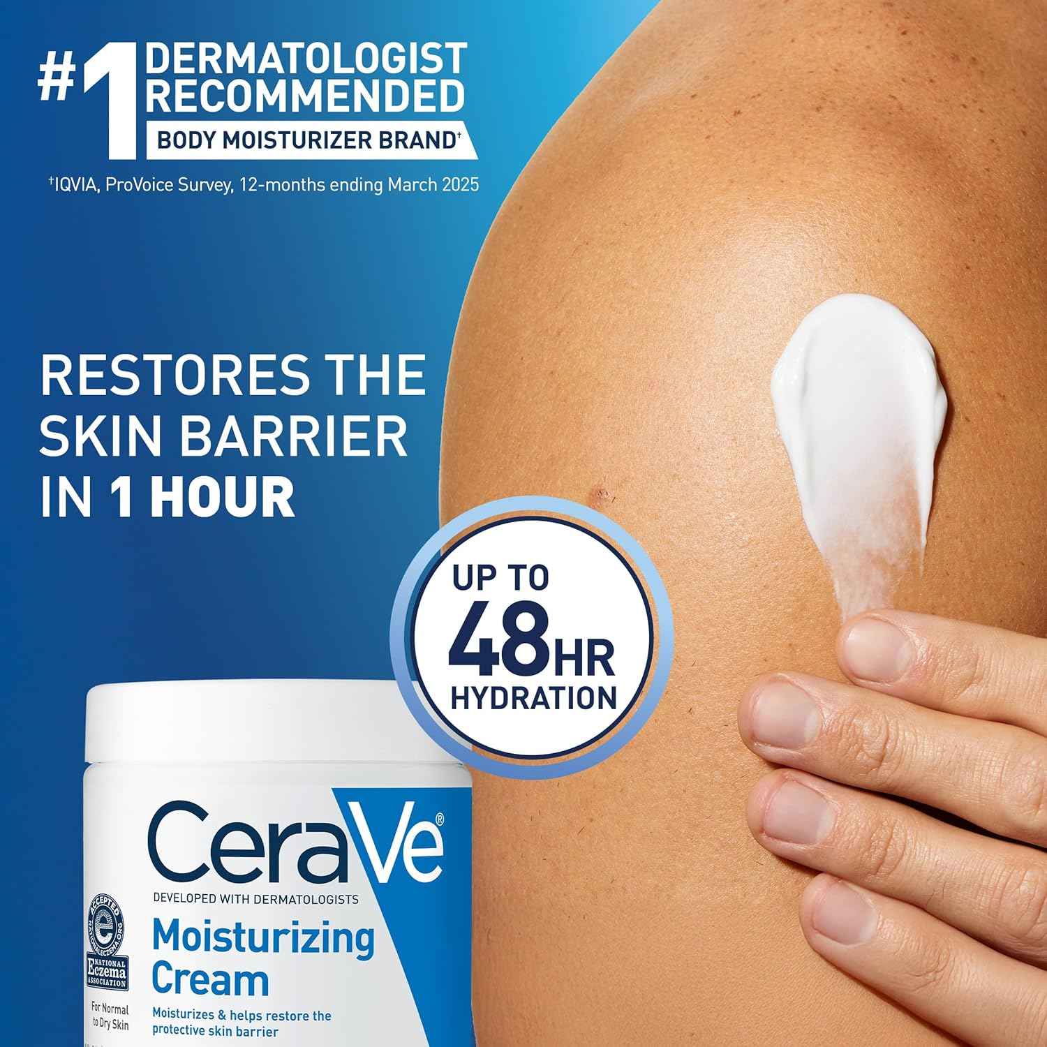 CeraVe Moisturizing Cream – Daily Hydration Ritual for Sensitive Skin, Post-Shower Face and Body Cream