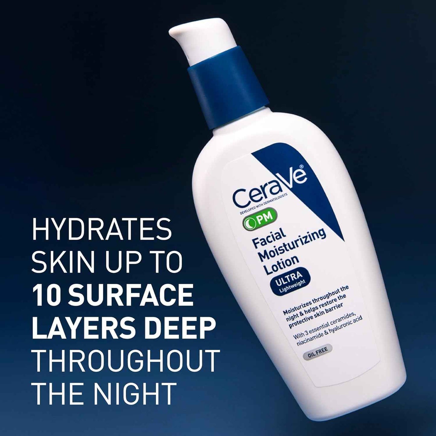 CeraVe PM Facial Moisturizer – Clean, Oil-Free Night Cream for Simple Skincare