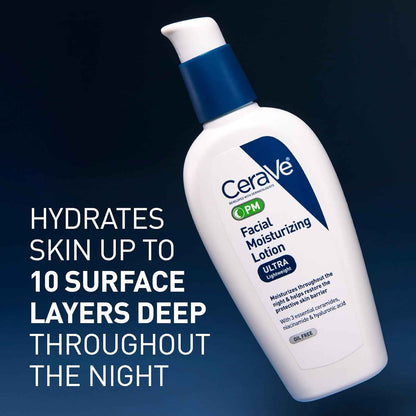 CeraVe PM Facial Moisturizer – Clean, Oil-Free Night Cream for Simple Skincare