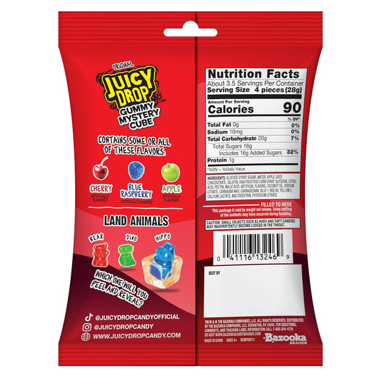 mystery animal-shaped chewy gummy hidden inside (hippo, dinosaur, bear, etc.)