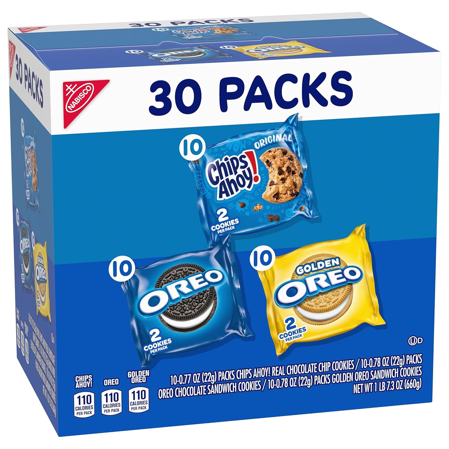 Nabisco Sweet Treats Cookie Variety Pack – School Lunchbox Snack for Kids, 30 Pouches of OREO & CHIPS AHOY!