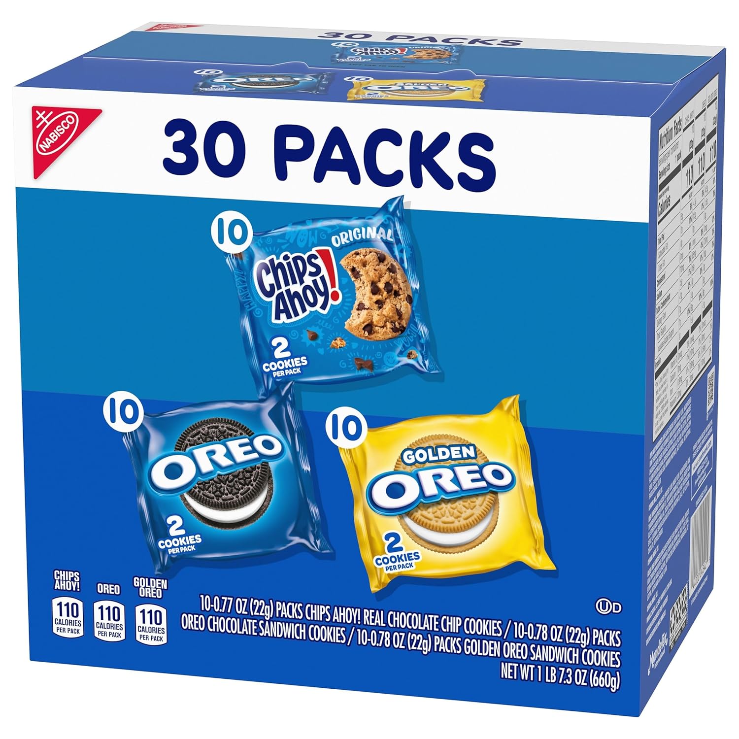 Nabisco Sweet Treats Cookie Variety Pack – School Lunchbox Snack for Kids, 30 Pouches of OREO & CHIPS AHOY!