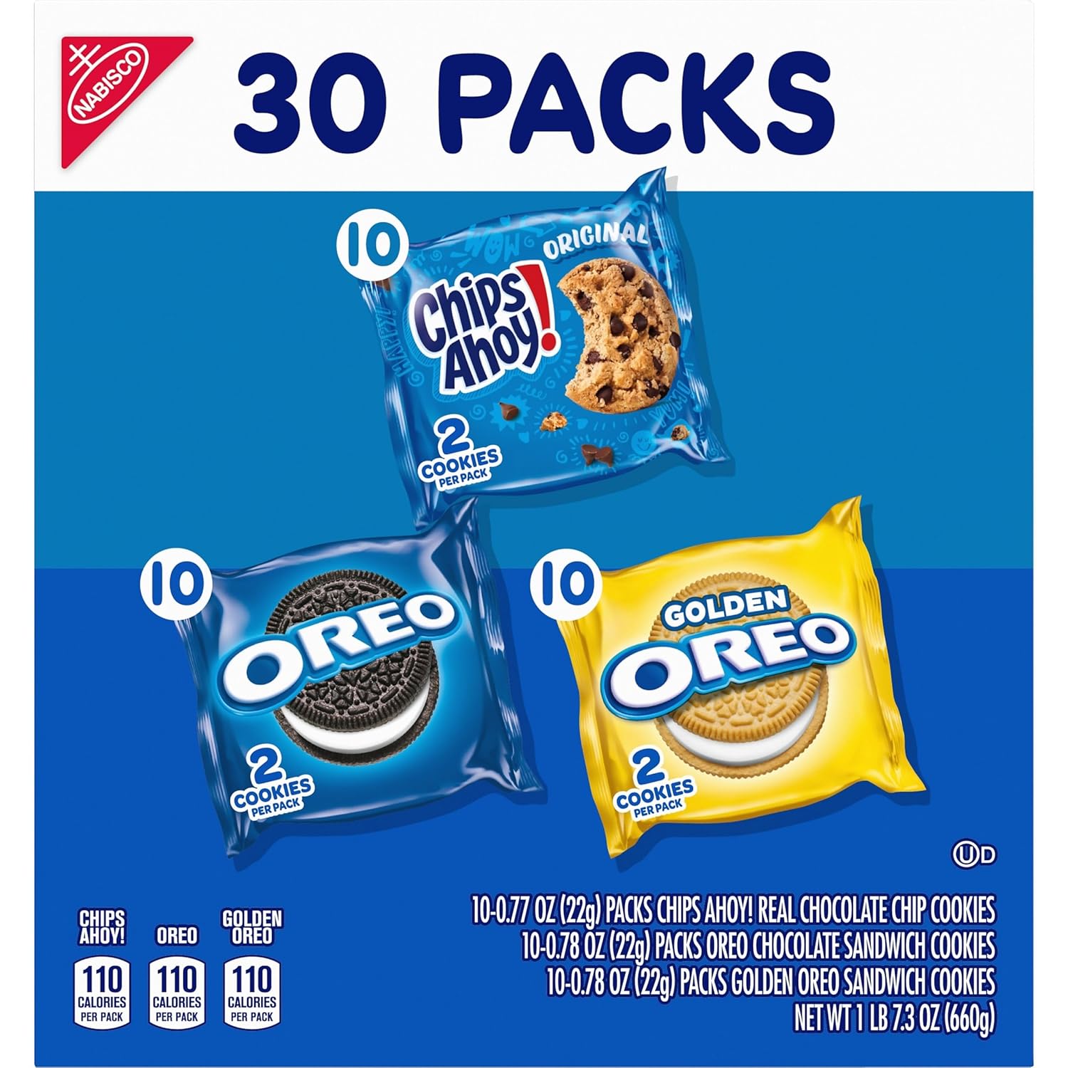 Nabisco Sweet Treats Cookie Variety Pack – School Lunchbox Snack for Kids, 30 Pouches of OREO & CHIPS AHOY!