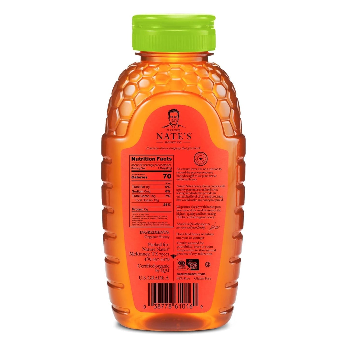 Nate's Organic Raw Honey – Daily Wellness Ritual, Morning Elixir for Hot Tea and Throat Soothers