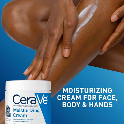 CeraVe Moisturizing Cream – Daily Hydration Ritual for Sensitive Skin, Post-Shower Face and Body Cream